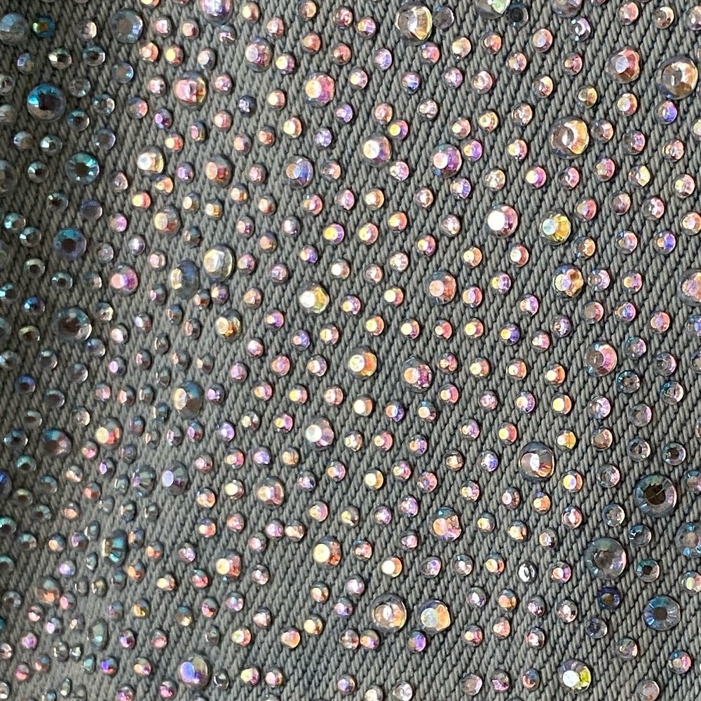 Elegant Glitter Light Blue Denim Jacket with Glitter Accents - Picture 5 of 6